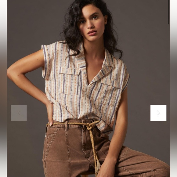 Anthropologie Tops - Anthropologie cropped utility pullover